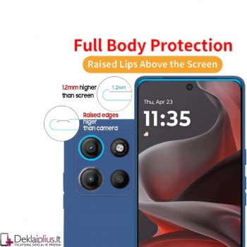 Silikoninis ploniausias dėklas su kameros apsauga - mėlynas (Motorola Moto G15 Power/G15/G17 Power/G17)